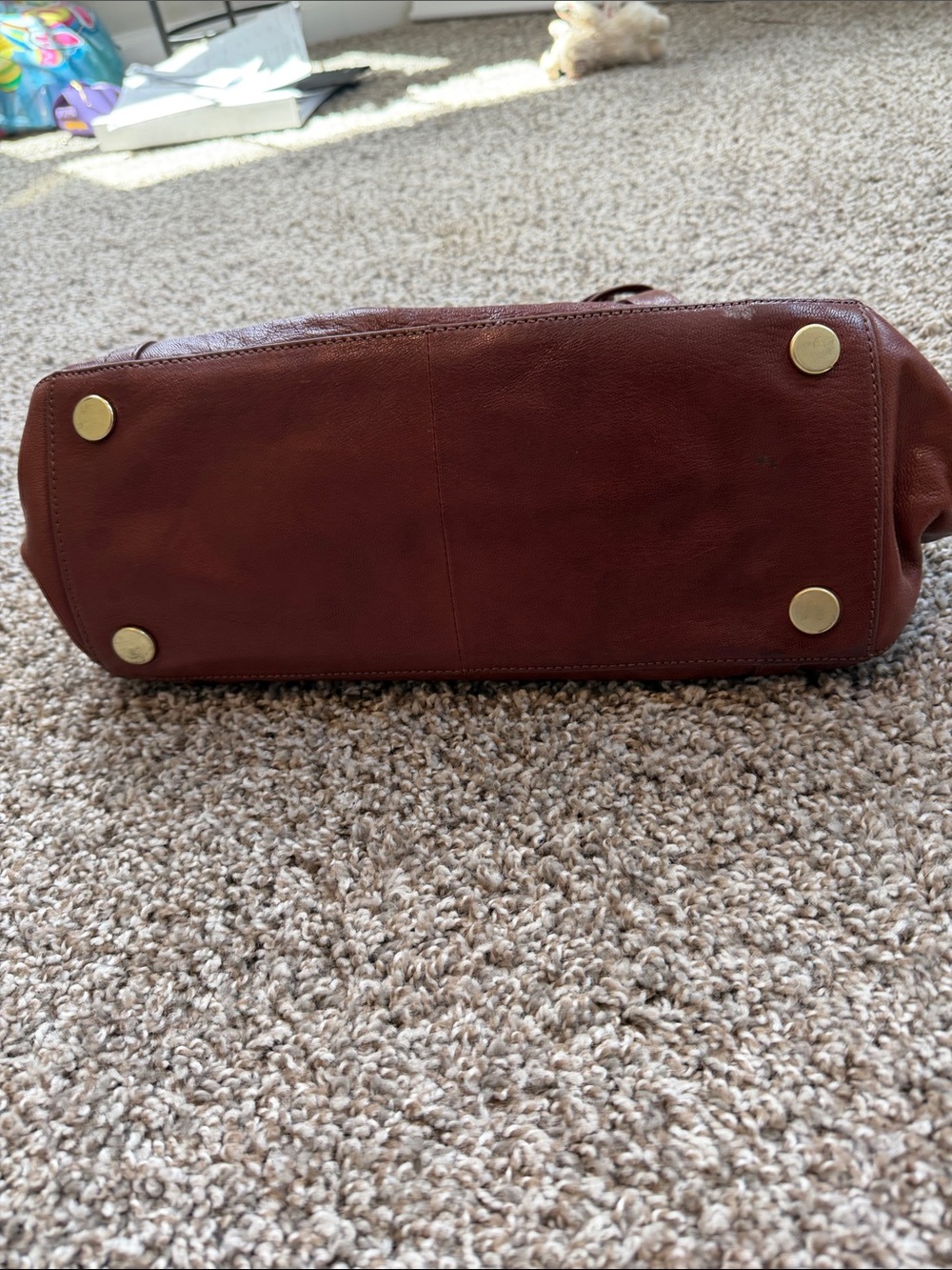Fossil Leather Shoulder Tote in Deep Chestnut - Picture 9 of 9